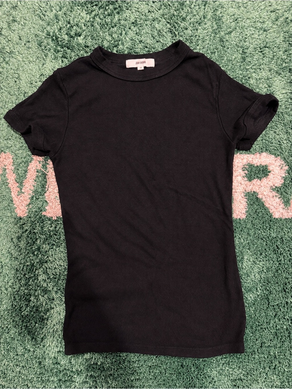 Joah Brown Black Ribbed Baby Tee S/M | Basic Streetwear Top